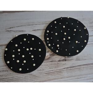 Mommy and Me Black and Pearl Beret Set